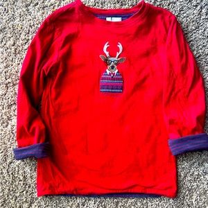 Janie and jack size 7 reindeer shirt, reversible in excellent condition